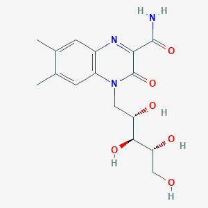 molecular formula C16H21N3O6 B088757 6,7-dimethyl-3-oxo-4-[(2S,3S,4R)-2,3,4,5-tetrahydroxypentyl]quinoxaline-2-carboxamide CAS No. 13698-42-5