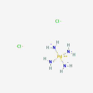 molecular formula Cl2H12N4Pd B088760 Azane;bis(chloranyl)palladium CAS No. 13815-17-3