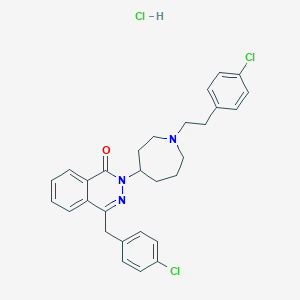 molecular formula C29H30Cl3N3O B008884 1(2H)-Phthalazinone, 2-(1-(2-(4-chlorophenyl)ethyl)hexahydro-1H-azepin-4-yl)-4-((4-chlorophenyl)methyl)-, monohydrochloride CAS No. 110406-41-2