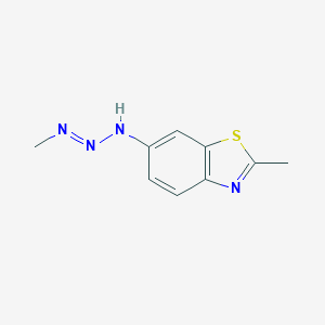 molecular formula C9H10N4S B088858 Benzothiazole, 2-methyl-6-(3-methyl-2-triazeno)-(8CI) CAS No. 16293-62-2
