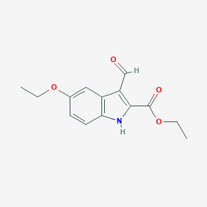 molecular formula C14H15NO4 B008886 Ethyl 5-ethoxy-3-formyl-1H-indole-2-carboxylate CAS No. 107890-99-3