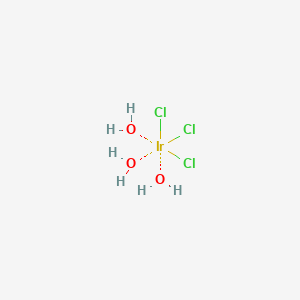 molecular formula Cl3H6IrO3 B088871 Iridium(III) chloride trihydrate CAS No. 13569-57-8