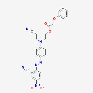 molecular formula C26H22N6O5 B088951 2-[(2-Cyanoethyl)[4-[(2-cyano-4-nitrophenyl)azo]phenyl]amino]ethyl phenoxyacetate CAS No. 13555-64-1