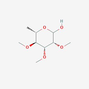 molecular formula C9H18O5 B088973 (3R,4R,5S,6S)-3,4,5-trimethoxy-6-methyloxan-2-ol CAS No. 14187-51-0