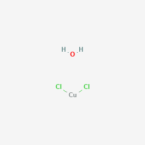 molecular formula Cl2CuH2O B088998 Cupric chloride hydrate CAS No. 13468-85-4