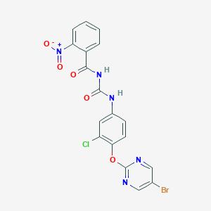 molecular formula C18H11BrClN5O5 B008900 N-(4-(5-Bromo-2-pyrimidinyloxy)-3-chlorophenyl)-N'-(2-nitrobenzoyl)urea CAS No. 105128-93-6