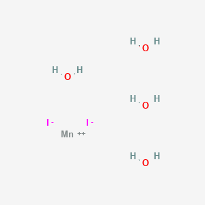 molecular formula H8I2MnO4 B089102 Manganese iodide tetrahydrate CAS No. 13446-37-2