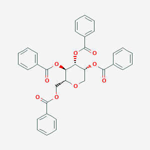 molecular formula C34H28O9 B089121 [(2R,3R,4R,5R)-3,4,5-tribenzoyloxyoxan-2-yl]methyl benzoate CAS No. 14218-12-3