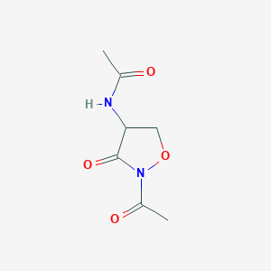 molecular formula C7H10N2O4 B089137 N-(2-acetyl-3-oxo-1,2-oxazolidin-4-yl)acetamide CAS No. 14617-47-1