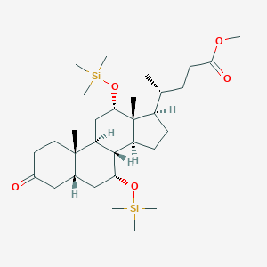 molecular formula C31H56O5Si2 B089201 5beta-Cholan-24-oic acid, 3-oxo-7alpha,12alpha-bis(trimethylsiloxy)-, methyl ester CAS No. 15093-99-9