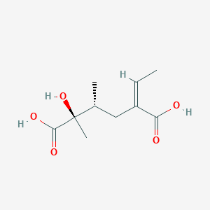 molecular formula C10H16O5 B089204 (2R,3R,5Z)-5-ethylidene-2-hydroxy-2,3-dimethylhexanedioic acid CAS No. 13588-16-4