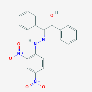 molecular formula C20H16N4O5 B089233 (2E)-2-[(2,4-dinitrophenyl)hydrazinylidene]-1,2-diphenylethanol CAS No. 13804-47-2