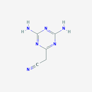 molecular formula C5H6N6 B089307 (4,6-Diamino-1,3,5-triazin-2-yl)acetonitrile CAS No. 13301-35-4