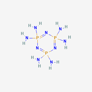 molecular formula H12N9P3 B089334 2,2,4,4,6,6-Hexaamino-2,2,4,4,6,6-hexahydro-1,3,5,2,4,6-triazatriphosphorine CAS No. 13597-92-7
