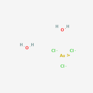 molecular formula AuCl3H4O2 B089352 Auric chloride dihydrate CAS No. 10294-30-1