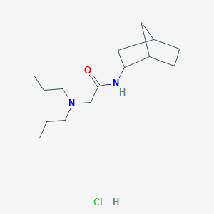 molecular formula C15H29ClN2O B008937 2-(Dipropylamino)-N-(2-norbornanyl)acetamide hydrochloride CAS No. 101651-30-3