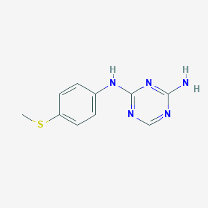molecular formula C10H11N5S B089386 s-Triazine, 2-amino-4-(p-(methylthio)anilino)- CAS No. 1083-47-2