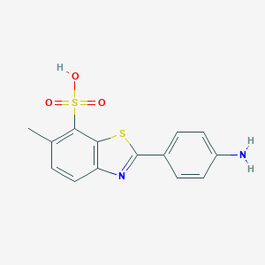 molecular formula C14H12N2O3S2 B089387 2-(4-Aminophenyl)-6-methyl-1,3-benzothiazole-7-sulfonic acid CAS No. 130-17-6
