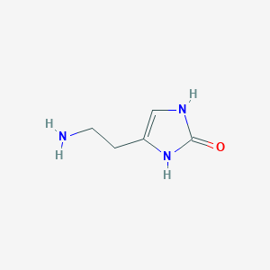 molecular formula C5H9N3O B089397 2-(2-Oxo-4-imidazolin-4-yl)ethylamine CAS No. 1004-21-3