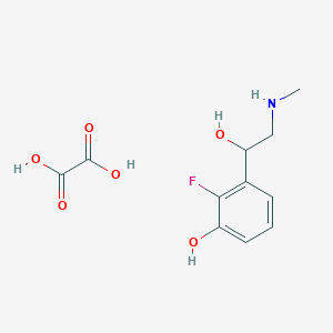 molecular formula C11H14FNO6 B008940 2-Fluoro-3-[1-hydroxy-2-(methylamino)ethyl]phenol;oxalic acid CAS No. 109672-71-1