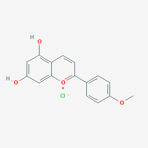 molecular formula C16H13ClO4 B089462 2-(4-Methoxyphenyl)chromenylium-5,7-diol;chloride CAS No. 1090-74-0