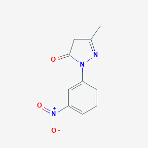 molecular formula C10H9N3O3 B089471 2-吡唑啉-5-酮，3-甲基-1-(间硝基苯基)- CAS No. 119-16-4
