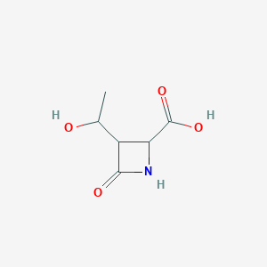 molecular formula C6H9NO4 B008960 3-(1-Hydroxyethyl)-4-oxoazetidine-2-carboxylic acid CAS No. 103700-14-7