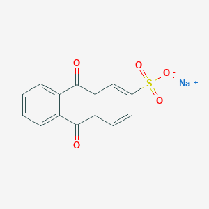 molecular formula C14H8NaO5S+ B089712 2-Anthracenesulfonic acid, 9,10-dihydro-9,10-dioxo-, sodium salt CAS No. 131-08-8