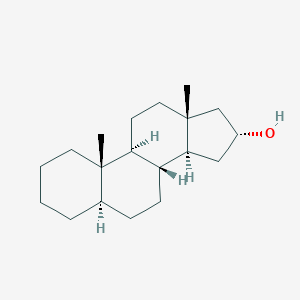 molecular formula C19H32O B089743 (5R,8S,9S,10S,13R,14S,16R)-10,13-dimethyl-2,3,4,5,6,7,8,9,11,12,14,15,16,17-tetradecahydro-1H-cyclopenta[a]phenanthren-16-ol CAS No. 1032-14-0