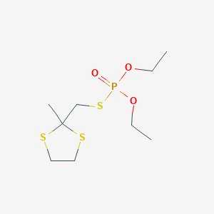 molecular formula C9H19O3PS3 B089835 2-(Diethoxyphosphorylsulfanylmethyl)-2-methyl-1,3-dithiolane CAS No. 1081-95-4