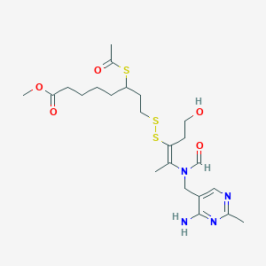 molecular formula C23H36N4O5S3 B089880 TATD; Thiamine 8-(methyl 6-acetyldihydrothioctate) disulfide CAS No. 137-86-0