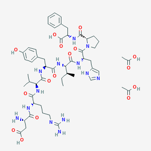 molecular formula C54H79N13O16 B009001 H-Asp-Arg-Val-Tyr-Ile-His-Pro-Phe-OH.2CH3CO2H CAS No. 100900-31-0