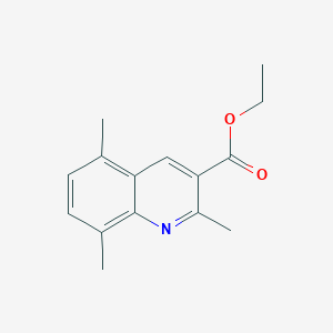 molecular formula C15H17NO2 B009002 2,5,8-Trimethylquinoline-3-carboxylic acid ethyl ester CAS No. 110139-48-5