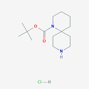 molecular formula C14H27ClN2O2 B090111 叔丁基 1,9-二氮杂螺[5.5]十一烷-1-羧酸盐盐酸盐 CAS No. 1228182-67-9
