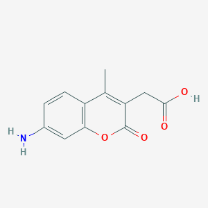 molecular formula C12H11NO4 B009025 2-(7-Amino-4-methyl-2-oxo-2H-chromen-3-yl)acetic acid CAS No. 106562-32-7