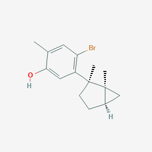 molecular formula C15H19BrO B009039 4-bromo-5-[(1S,2R,5R)-1,2-dimethyl-2-bicyclo[3.1.0]hexanyl]-2-methylphenol CAS No. 103439-83-4