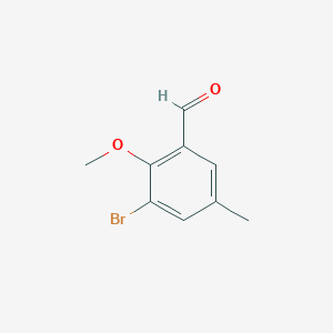 molecular formula C9H9BrO2 B090396 3-Bromo-2-methoxy-5-methylbenzaldehyde CAS No. 1224604-15-2