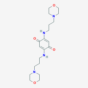 molecular formula C20H32N4O4 B009044 2,5-Bis((3-morpholinopropyl)amino)-p-benzoquinone CAS No. 110052-34-1