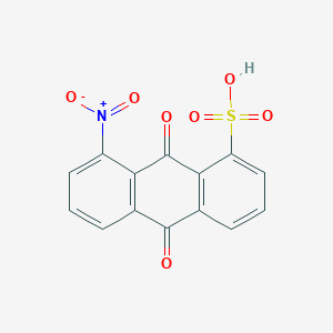molecular formula C14H7NO7S B090448 9,10-Dihydro-8-nitro-9,10-dioxoanthracene-1-sulphonic acid CAS No. 129-37-3