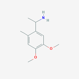 molecular formula C11H17NO2 B009054 1-(4,5-Dimethoxy-2-methylphenyl)ethanamine CAS No. 104174-35-8