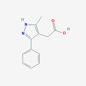 molecular formula C12H12N2O2 B090641 (5-methyl-3-phenyl-1H-pyrazol-4-yl)acetic acid CAS No. 1239325-89-3