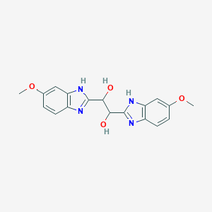 molecular formula C18H18N4O4 B090709 1,2-Bis(6-methoxy-1h-benzimidazol-2-yl)ethane-1,2-diol CAS No. 16656-27-2