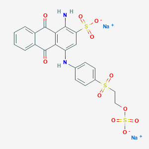 molecular formula C22H16N2Na2O11S3 B090716 Disodium 1-amino-9,10-dihydro-9,10-dioxo-4-((4-((2-(sulphonatooxy)ethyl)sulphonyl)phenyl)amino)anthracene-2-sulphonate CAS No. 16102-99-1