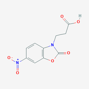 molecular formula C10H8N2O6 B090721 3-(6-nitro-2-oxo-1,3-benzoxazol-3(2H)-yl)propanoic acid CAS No. 17124-57-1
