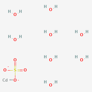 molecular formula CdH16O12S B090749 Sulfuric acid, cadmium salt (1:1), hydrate CAS No. 15244-35-6