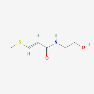 molecular formula C6H11NO2S B009075 N-(2-Hydroxyethyl)-3-methylthiopropenamide CAS No. 100477-88-1