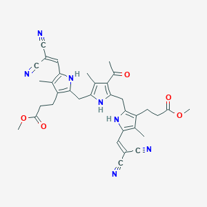 molecular formula C35H35N7O5 B090820 methyl 3-[2-[[4-acetyl-5-[[5-(2,2-dicyanoethenyl)-3-(3-methoxy-3-oxopropyl)-4-methyl-1H-pyrrol-2-yl]methyl]-3-methyl-1H-pyrrol-2-yl]methyl]-5-(2,2-dicyanoethenyl)-4-methyl-1H-pyrrol-3-yl]propanoate CAS No. 18851-95-1