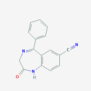 molecular formula C16H11N3O B090822 7-Cyano-5-(phenyl)-1H-1,4-benzodiazepin-2(3H)-one CAS No. 17562-53-7