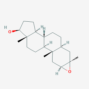 molecular formula C20H32O2 B090866 (1S,2S,4S,6R,8S,11R,12S,15S,16S)-2,6,16-Trimethyl-5-oxapentacyclo[9.7.0.02,8.04,6.012,16]octadecan-15-ol CAS No. 16394-67-5