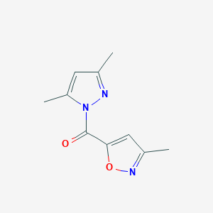 molecular formula C10H11N3O2 B090942 Pyrazole, 3,5-dimethyl-1-(3-methyl-5-isoxazolylcarbonyl)- CAS No. 17605-90-2